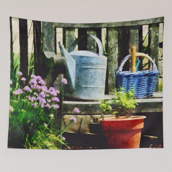 Item preview, Watering Can and Blue Basket designed and sold by Susan Savad.