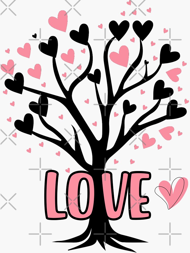 "Tree of Hearts and Love" Sticker for Sale by HappyLifeCreate Redbubble
