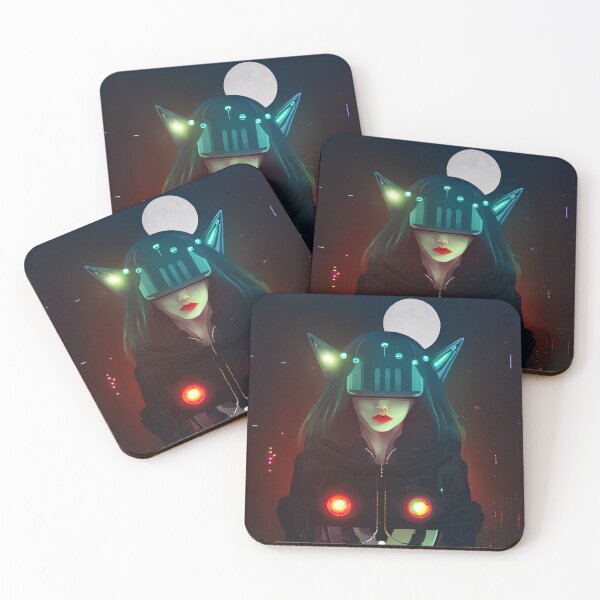 Item preview, Futuristic Feline - Cyber Cat Print designed and sold by shypixels.