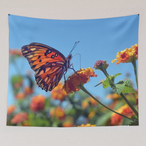 Item preview, Gulf Fritillary Butterfly On An Orange Lantana Flower designed and sold by What I See by Dawne.
