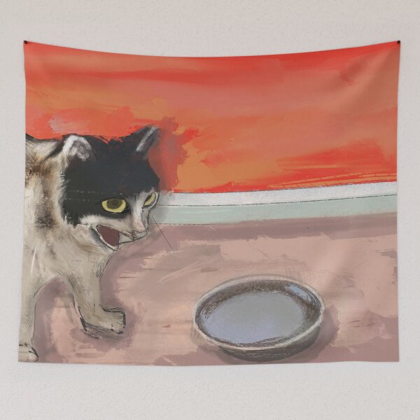 Item preview, Hangry Black and White Cat designed and sold by LisWilliams.