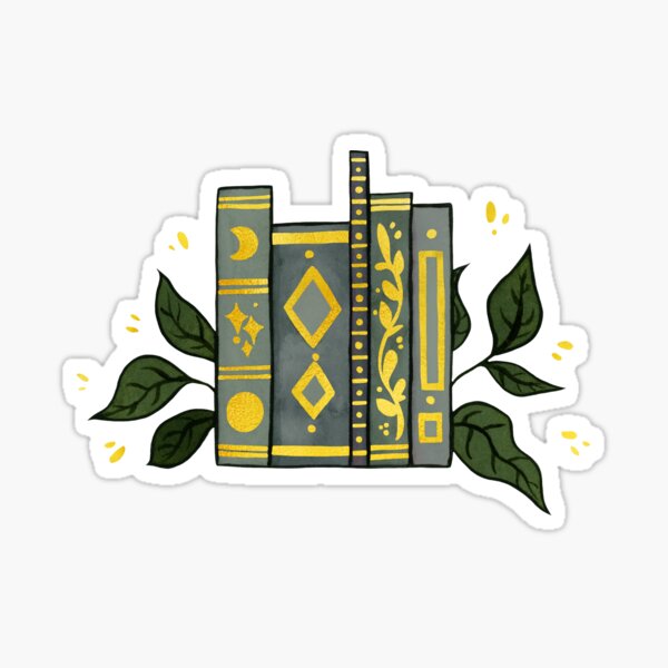 Item preview, Dark green books with gold designed and sold by Ellen Wilberg.