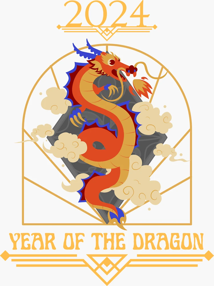 Année Du Dragon 2024 Calendrier Chinois Dragons Mignons Et