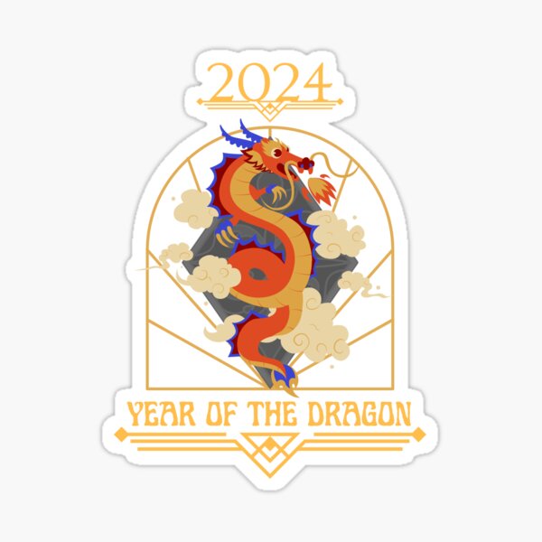 Item preview, Year Of The Dragon 2024 Chinese New Year Lunar Calendar Art Noveau designed and sold by JessieJune.