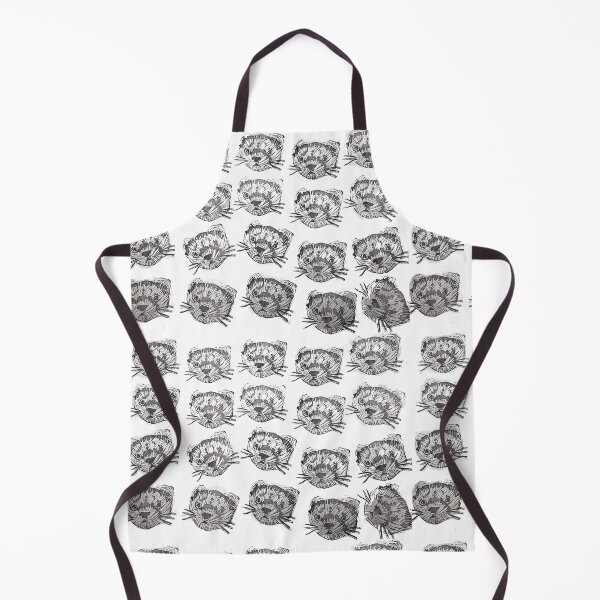 Item preview, Cute Black and White Ferret Linocut Print designed and sold by CurbCuts.