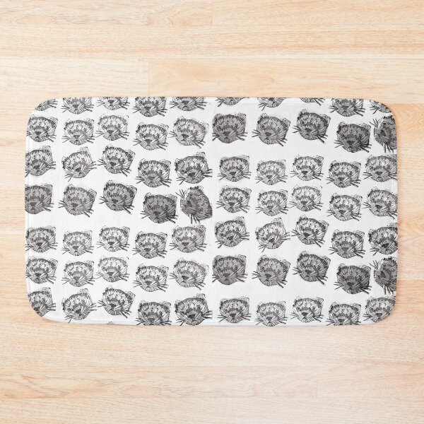 Item preview, Cute Black and White Ferret Linocut Print designed and sold by CurbCuts.