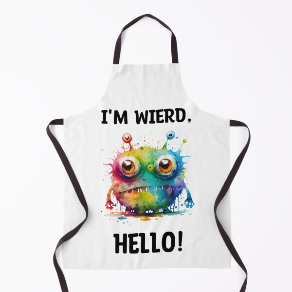 Item preview, I'm Wierd Hello Cute Monster Watercolor Bright Rainbow Colors designed and sold by CGSGraphics.