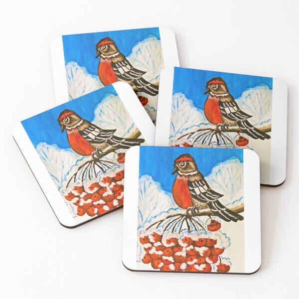 Item preview, Bullfinch with ash berries in winter designed and sold by Irina Afonskaya.