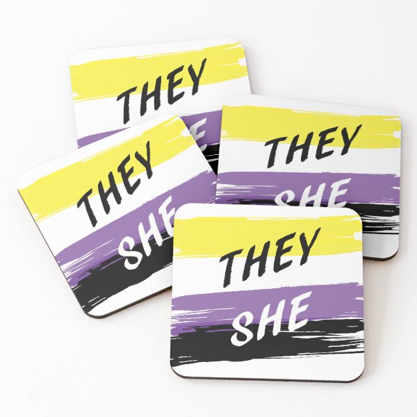 Item preview,  They/She pronouns designed and sold by Wolfberry Studio.
