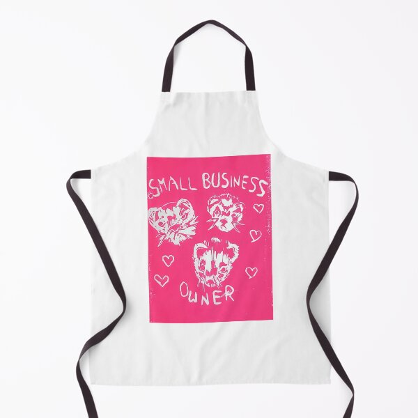 Item preview, Cute Pink Ferret Small Business Owner Pun Linocut designed and sold by CurbCuts.