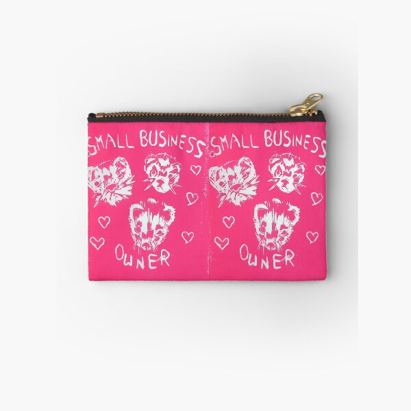 Item preview, Cute Pink Ferret Small Business Owner Pun Linocut designed and sold by CurbCuts.