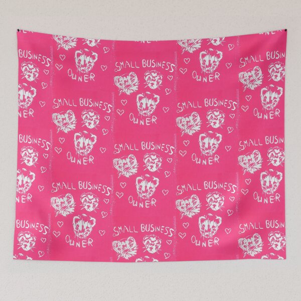 Item preview, Cute Pink Ferret Small Business Owner Pun Linocut designed and sold by CurbCuts.