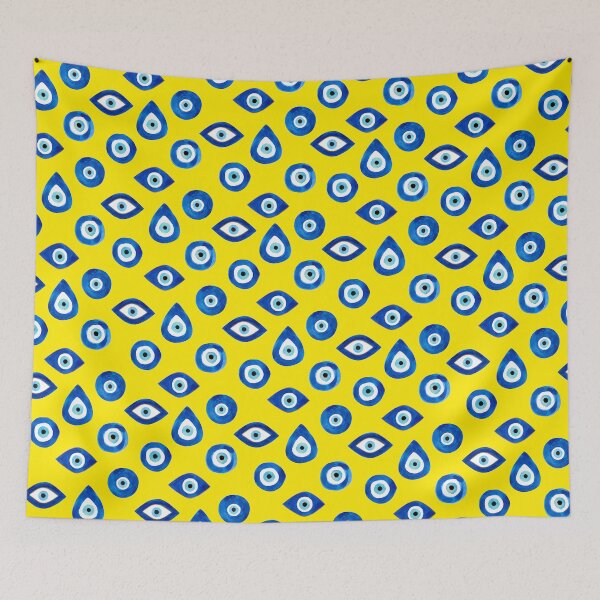 Item preview, EVIL EYE-turkish nazar (yellow) designed and sold by BEATRIZ ABAITUA.