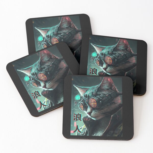 Item preview, Cyber punk Ronin Cat designed and sold by werewolftogo.