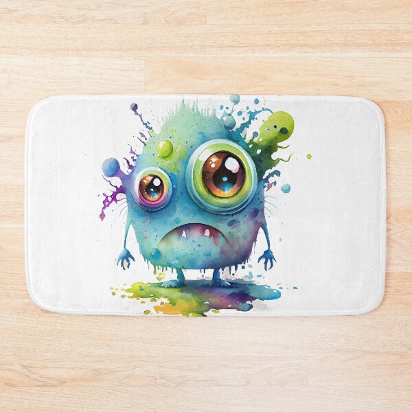 Item preview, I'm Wierd Hello Cute Sad Monster Watercolor Bright in Blue and Green Colors designed and sold by CGSGraphics.