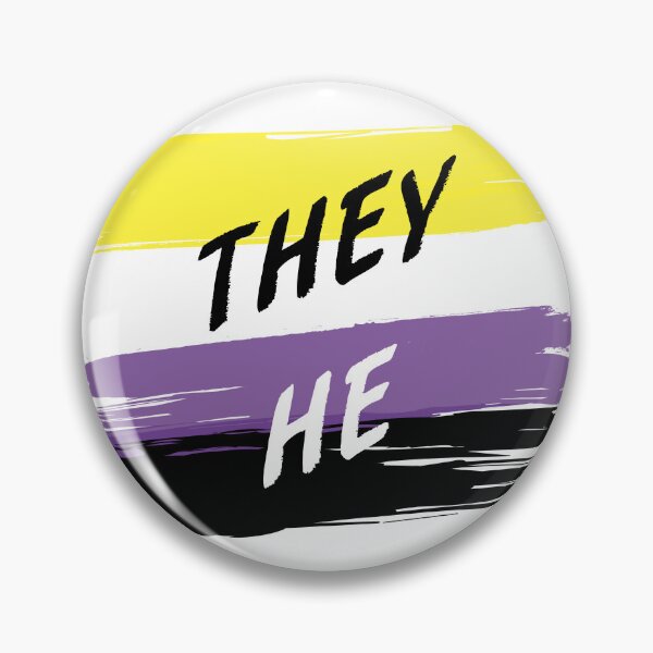 Item preview, They/He pronouns designed and sold by Wolfberry Studio.