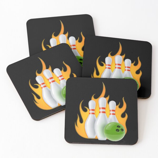Artikelvorschau, Bowling-Pins in Flammen entworfen und verkauft von PrintPortal.