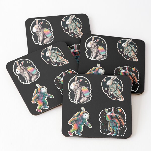 Item preview, Astronaut Bunny Sticker Pack designed and sold by MidJourneymen.