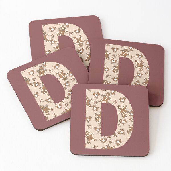 Item preview, Gingerbread Pattern Monogram Letter D designed and sold by Coffee Lifestyle.