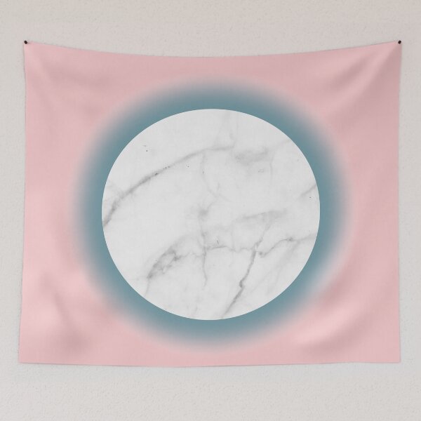 Item preview, White Marble Circle Blush Millenial Pink Blue Gradient designed and sold by 5mmpaper.
