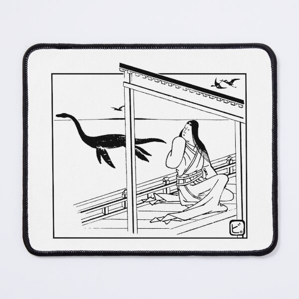 Item preview, Historical Japanese Lady on Veranda: Plesiosaur Version designed and sold by BReinbold.