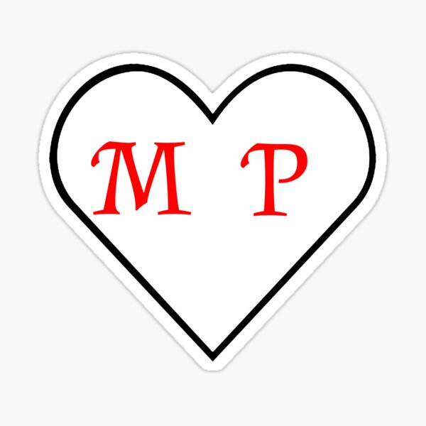 M + P Heart Sticker for Sale by mateusz779