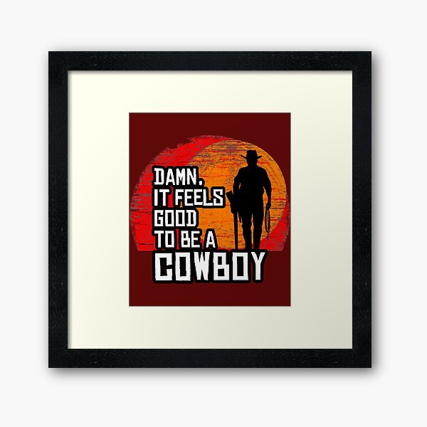 Item preview, Red Horse Cowboy TShirt Damn, It Feels Good To Be A Cowboy        designed and sold by lovingfame7825.