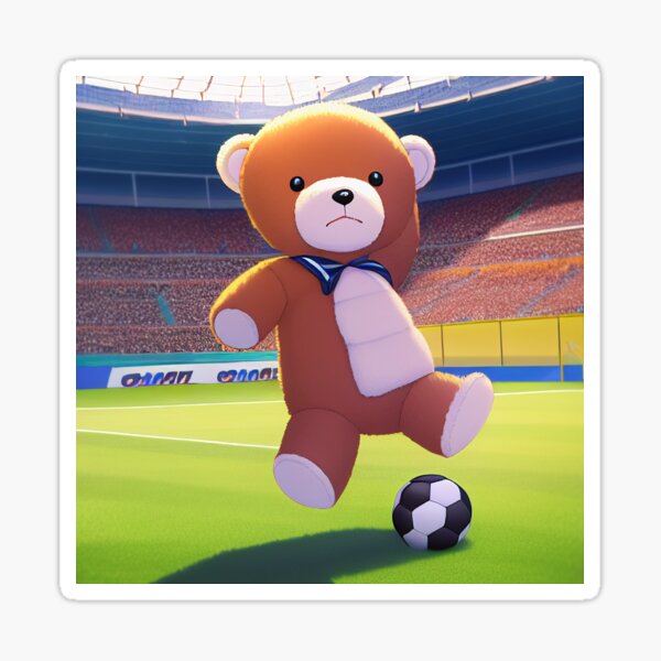 "Teddy Bear at Soccer Stadium World Cup" Sticker for Sale by BAYFAIRE