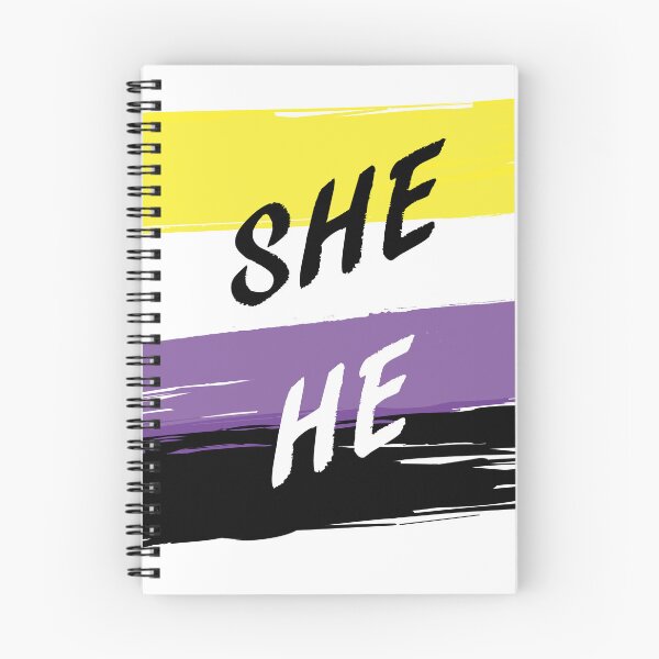 Item preview, She/He pronouns designed and sold by Wolfberry Studio.