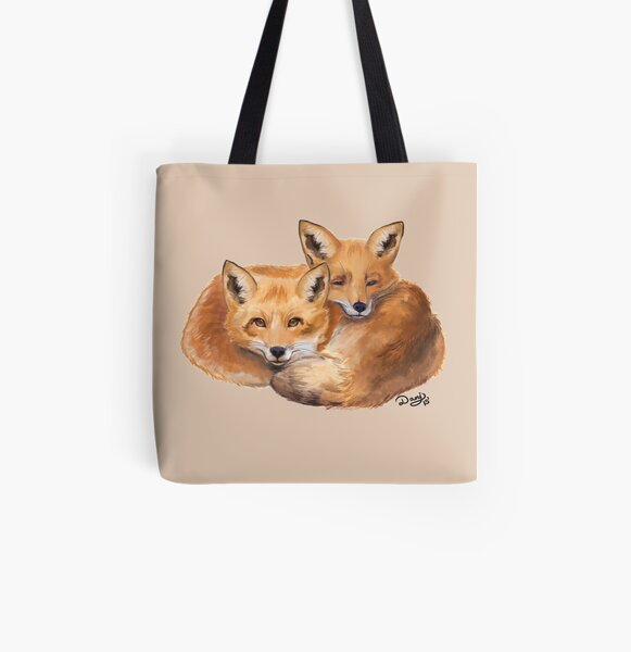 Foxes All Over Print Tote Bag
