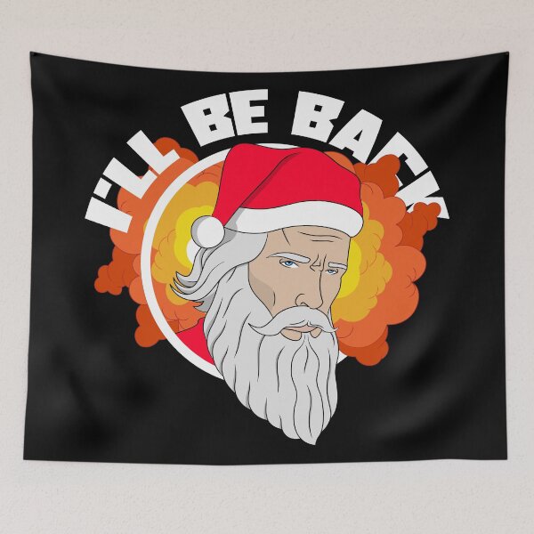 Item preview, I'll be back | cool action hero Santa Claus illustration designed and sold by ProdbyNiECO.