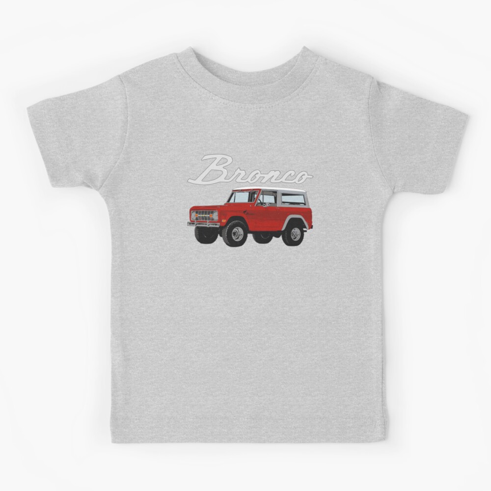 Ford Bronco - vintage red (white text) Kids T-Shirt for Sale by