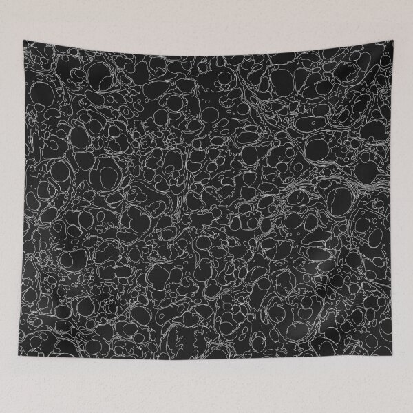 Item preview, Black and White Ink Pen Lines Soap Bubbles Pattern designed and sold by 5mmpaper.