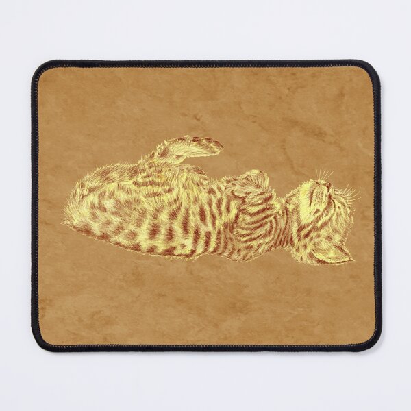 Item preview, Kitten sleeping on its back - brown marbled version designed and sold by SylvieG18.