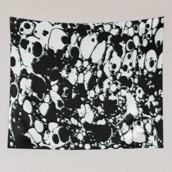 Item preview, Black and White ink paint spill graphic mint green lines designed and sold by 5mmpaper.