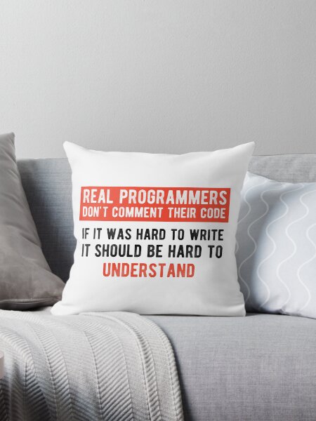 Artikel-Vorschau von Echte Programmierer kommentieren nicht - Lustige Programmierwitze - Helle Farbe, designt und verkauft von Programming Jokes.