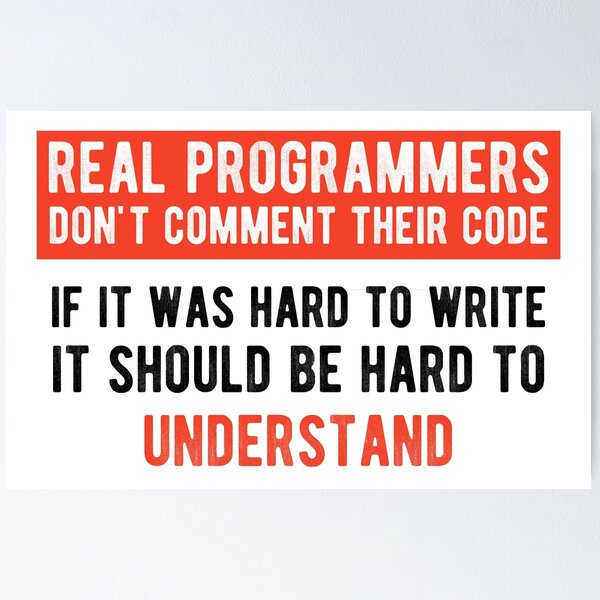 Artikel-Vorschau von Echte Programmierer kommentieren nicht - Lustige Programmierwitze - Helle Farbe, designt und verkauft von Programming Jokes.