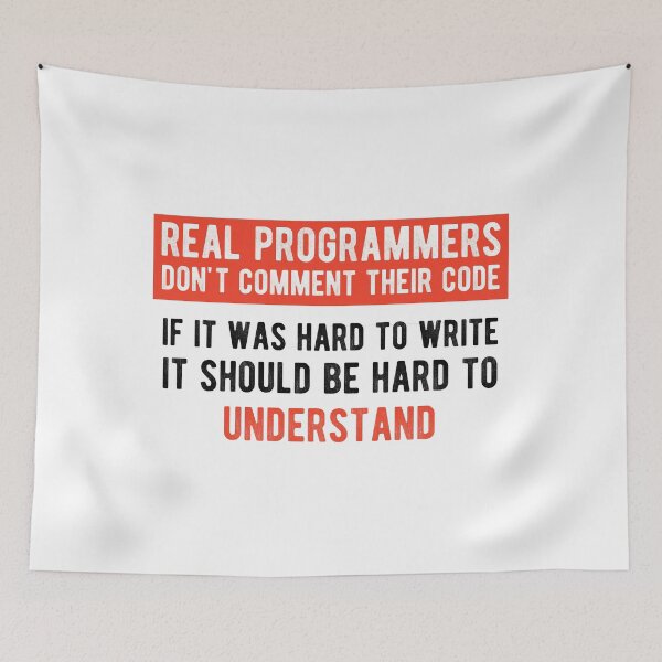 Item preview, Real Programmers Don't Comment - Funny Programming Jokes - Light Color designed and sold by Programming Jokes.