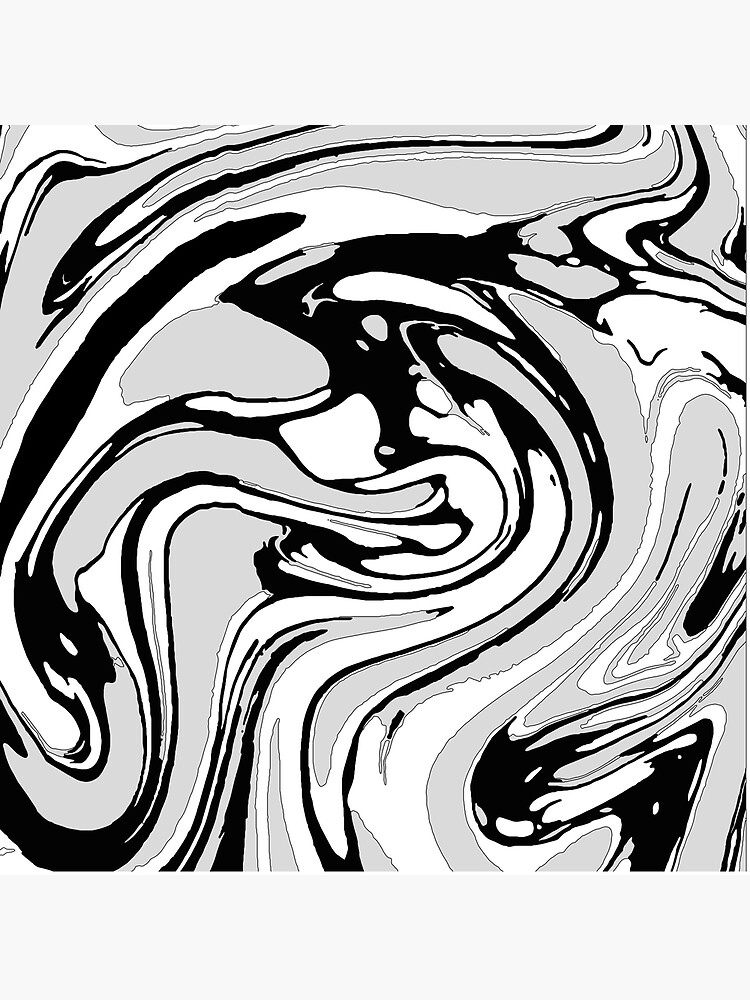 Black, White and Gray Graphic Paint Swirl Pattern Effect by 5mmpaper