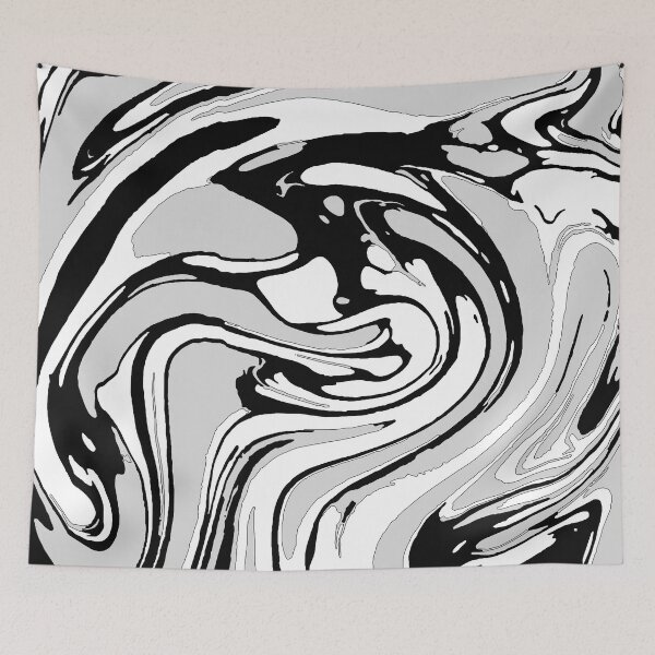 Item preview, Black, White and Gray Graphic Paint Swirl Pattern Effect designed and sold by 5mmpaper.