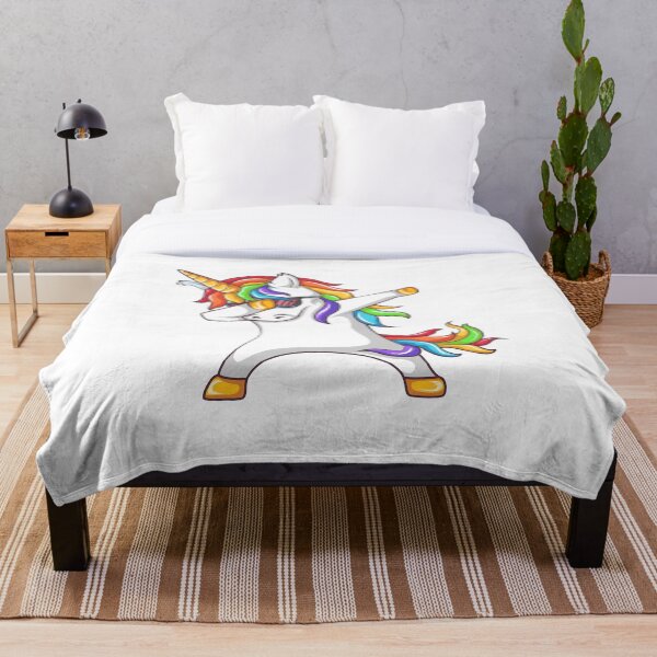 Dabbing Unicorn Throw Blanket