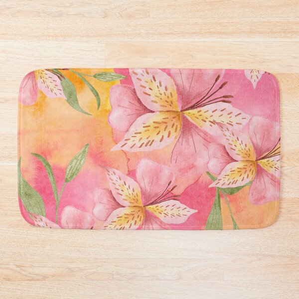 Item preview, Tropical Lily Flowers on Pink and Yellow background (4of4) designed and sold by DzineVine.
