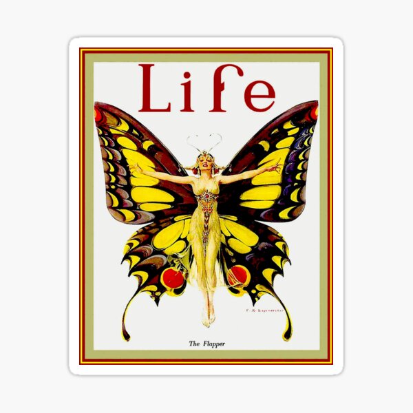 LIFE : Vintage 1922 Flapper Advertising Print Sticker