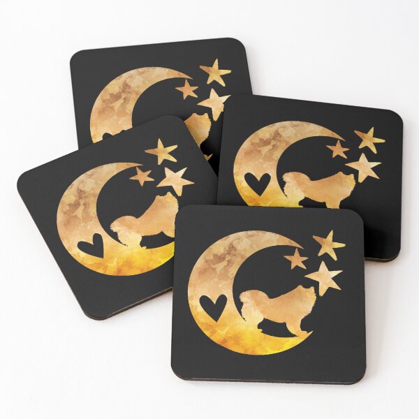 Item preview, Samoyed Dog Moon Stars Art designed and sold by BittenByErmines.