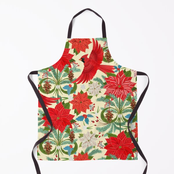 Item preview, Christmas Poinsettia and Cardinals Cream designed and sold by Silver Steer Design.