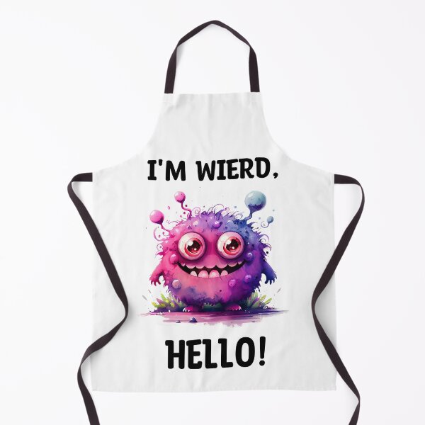 Item preview, I'm Wierd Hello Cute Happy Monster Watercolor Bright in Pink and Purple Colors designed and sold by CGSGraphics.