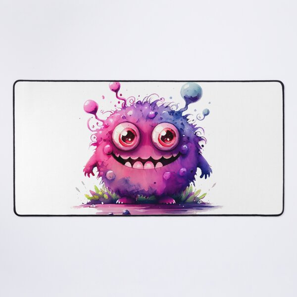 Item preview, I'm Wierd Hello Cute Happy Monster Watercolor Bright in Pink and Purple Colors designed and sold by CGSGraphics.