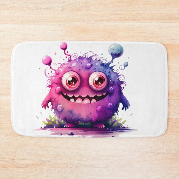 Item preview, I'm Wierd Hello Cute Happy Monster Watercolor Bright in Pink and Purple Colors designed and sold by CGSGraphics.