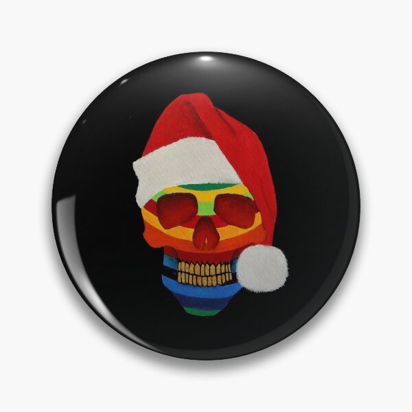 Item preview, Rainbow Santa Skull Painting | Skull Santa | Devil Santa Claus Acrylic Painting By IN Tilley designed and sold by Tyler Tilley.