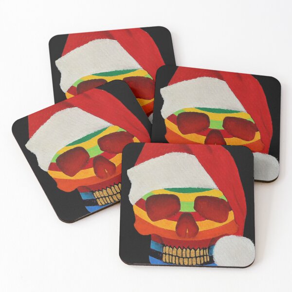 Item preview, Rainbow Santa Skull Painting | Skull Santa | Devil Santa Claus Acrylic Painting By IN Tilley designed and sold by Tyler Tilley.